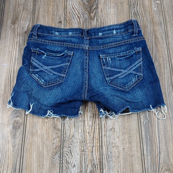 Aeropostale Distressed Faded Ripped Cut Off Denim Blue Jean Shorts - Picture 6 of 8